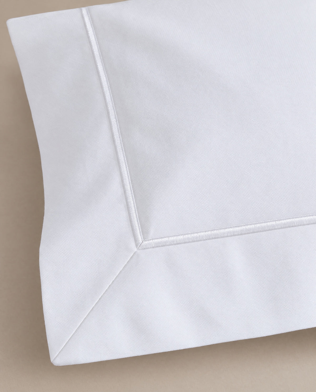 The white satin-stitch embroidery, up close.