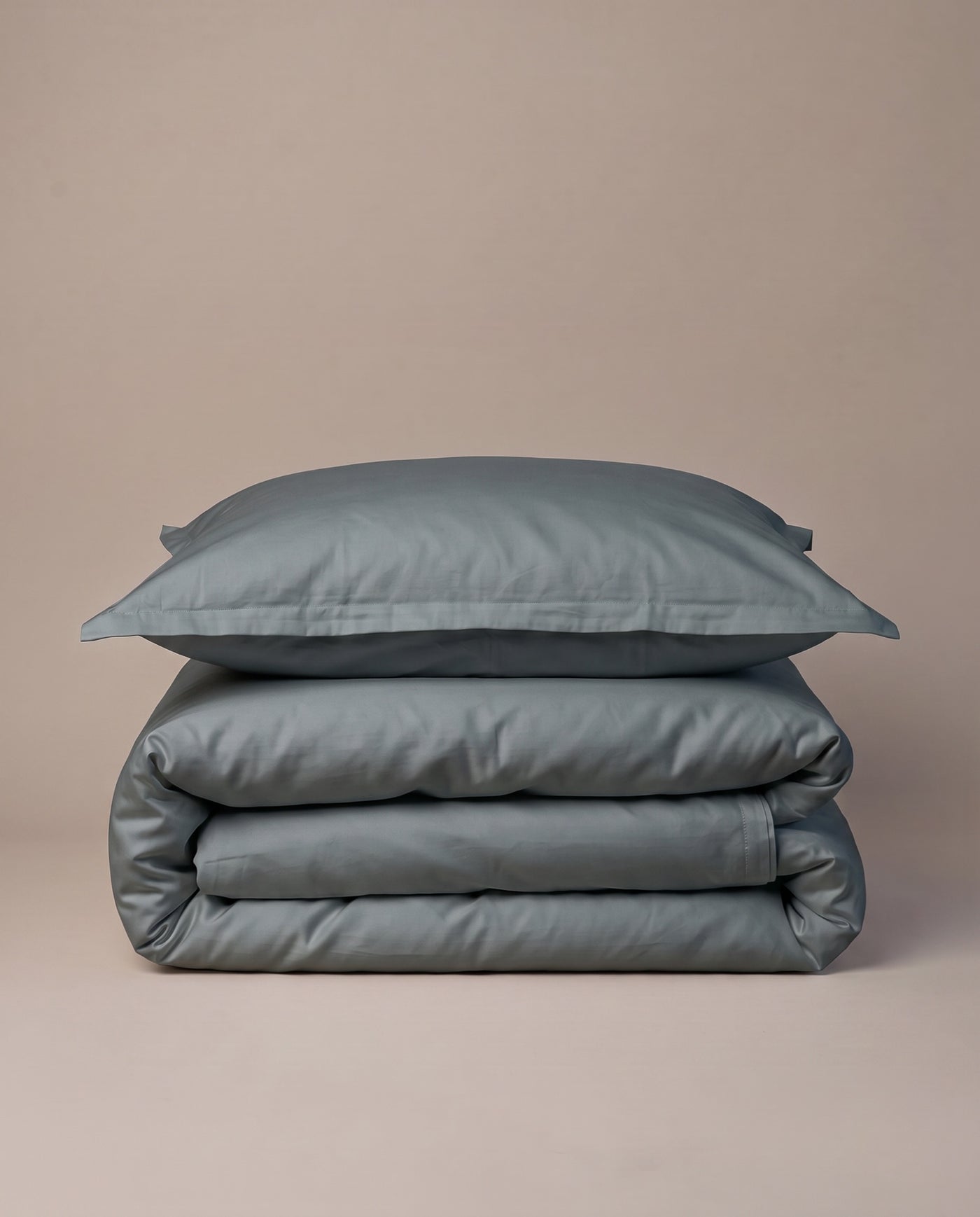 Green — muted, almost grey. Supima, 300 thread count.